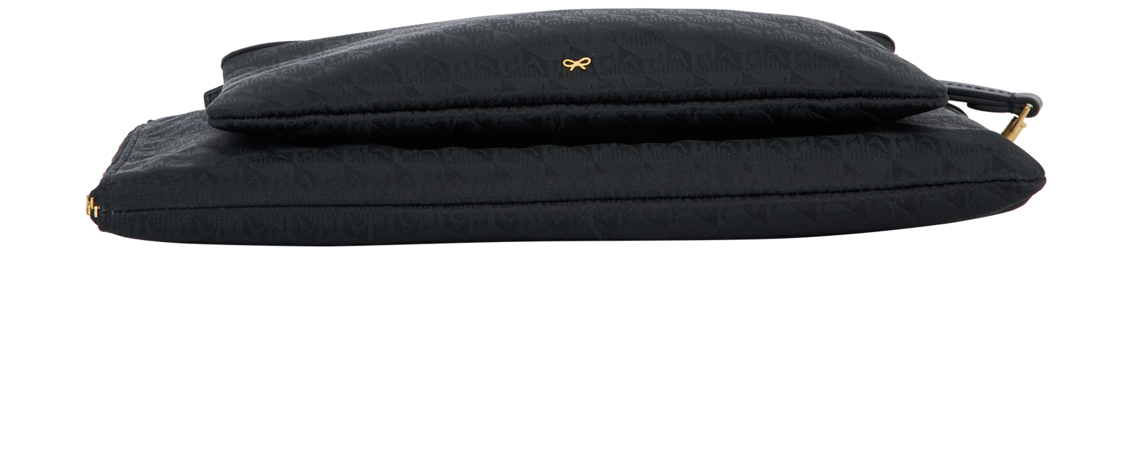 Anya Hindmarch Logo Journey Essential Pouch, &pound;175, Accessories, Black, Nylon, Top view